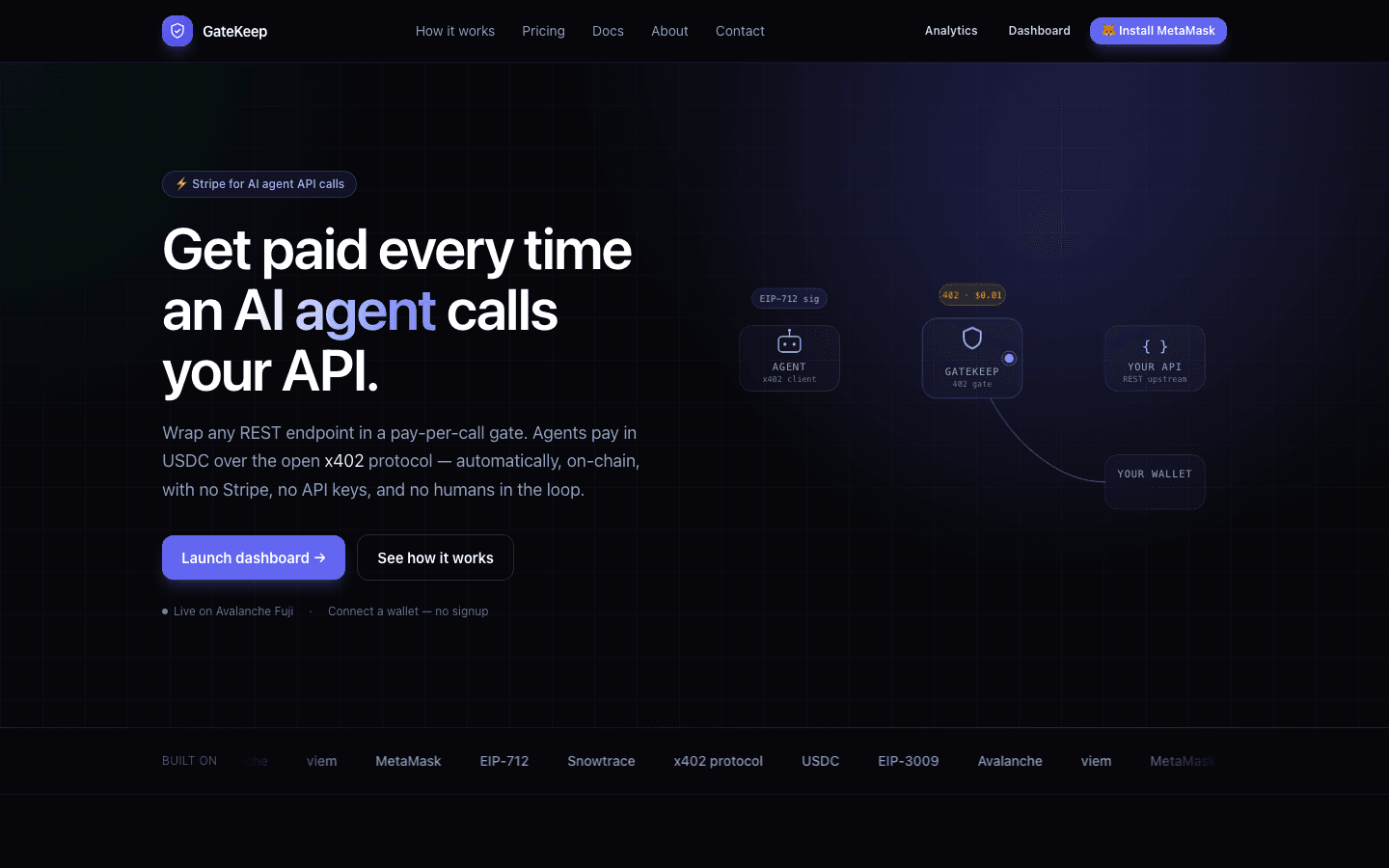 gatekeep — Stripe for AI agent API calls.